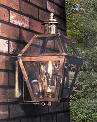 "Traditional Series" Copper & Brass Gaslights for Post, Wall or Ceiling Mounts